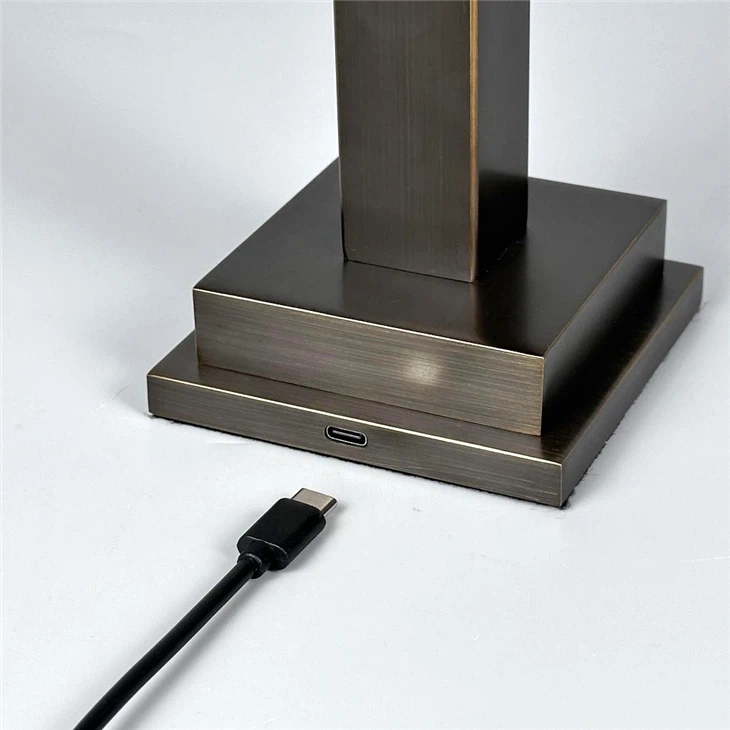 Bronze Base Rechargeable Beside Table Lamp
