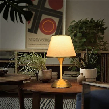 Lámpara de mesa regulable Lámpara de escritorio Pantalla de tela Luz de lectura decorativa